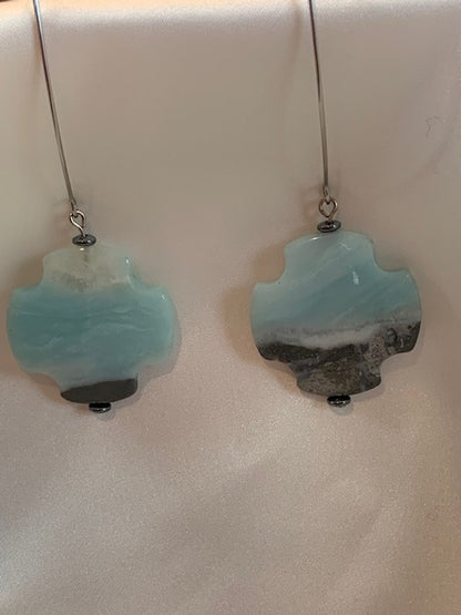 Amazonite and Stainless Steel Earrings